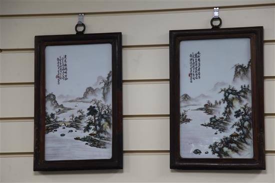 Attributed to Wang Yeting (1884-1942). A set of four enamelled porcelain plaques, Republic period,